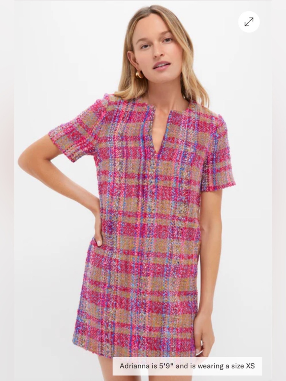 Hyacinth House-Tuckernuck Pink Multi Tweed Eadie Mini Dress Size M $148 NWT